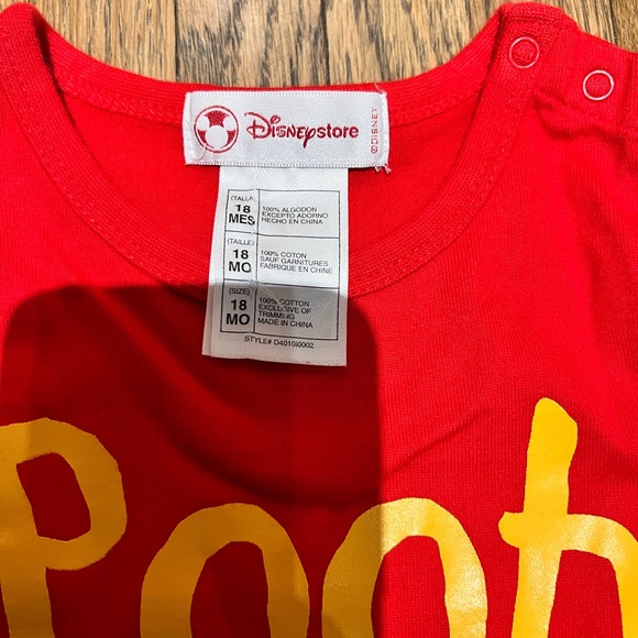 Vintage Disney Pooh Red and Yellow Pooh Kids T-Shirt - Picture 2 of 3